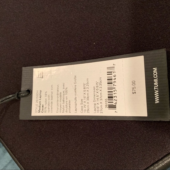 NWT Tumi Neoprene Leather Black Laptop Case - Picture 4 of 7